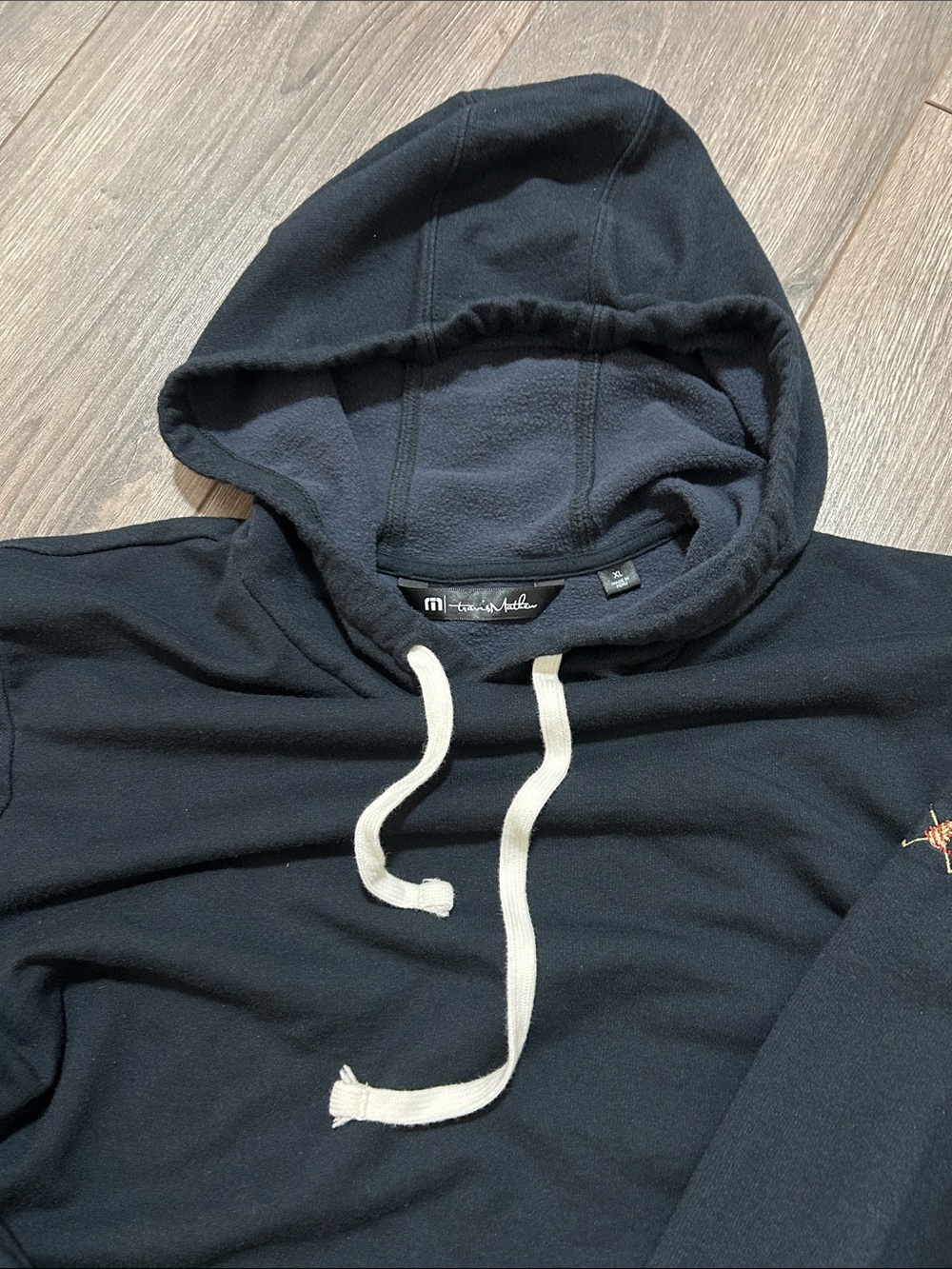 Travis Matthew Black Hooded Sweatshirt with Contrast Drawcord